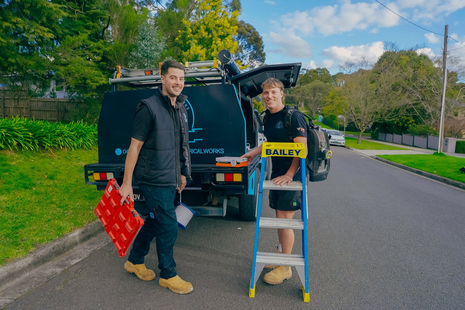 Josh Povey and Lachy on a job in Melbourne&rsquo;s eastern suburbs