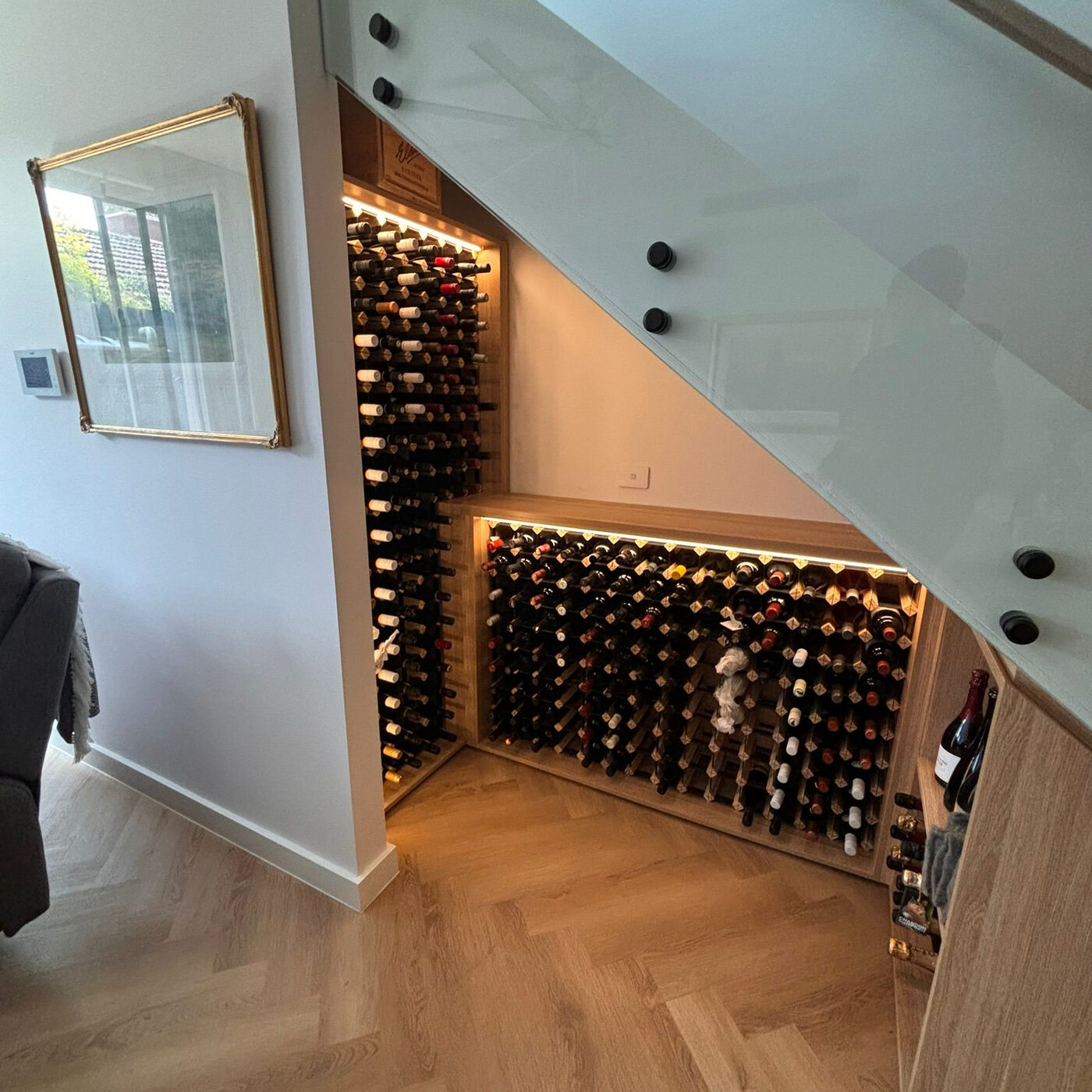 Wine cellar feature lighting